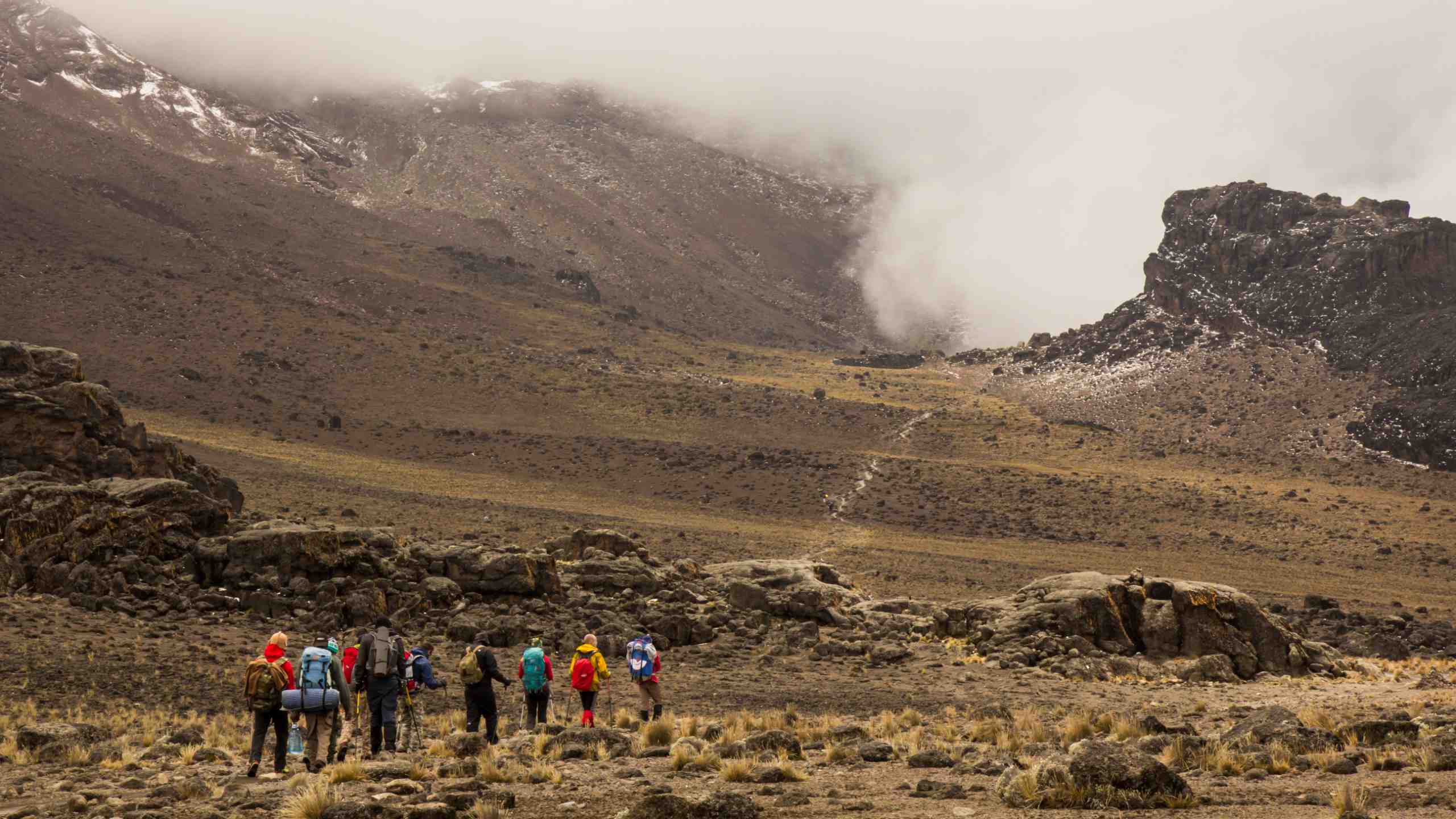 Mount Kilimanjaro Hikers at Lava Tower