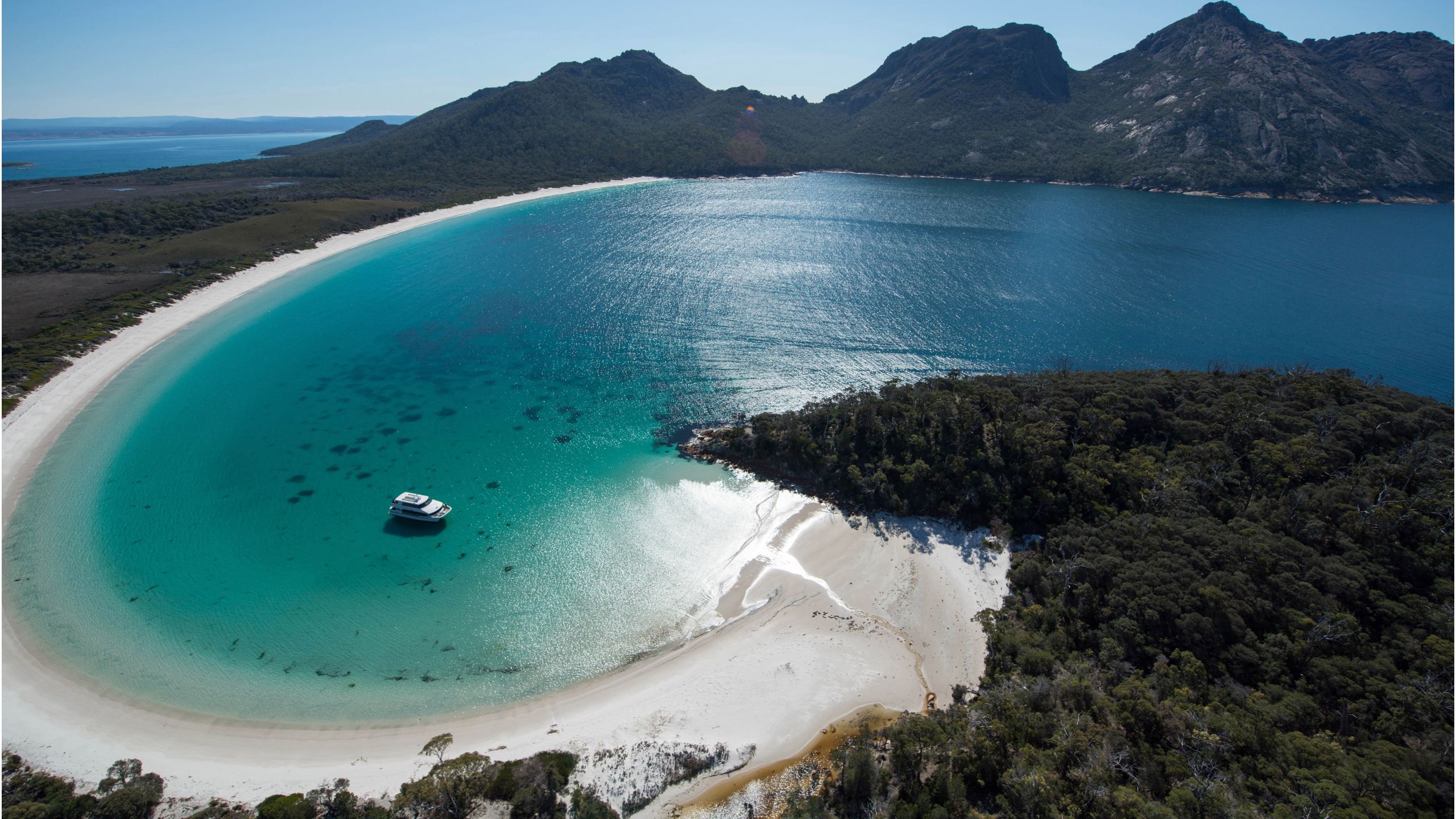 Wineglass Bay From Up Above Aerial View