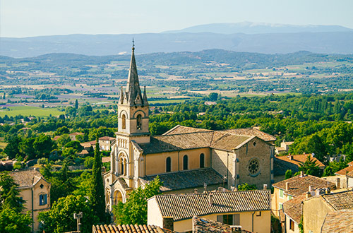 bonnieux-church-provence-france-aerial
