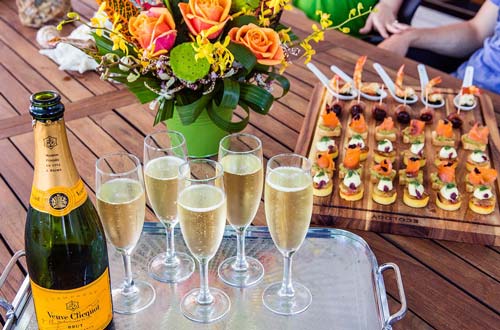 Canapes-and-Veuve-On-The-Back-Deck