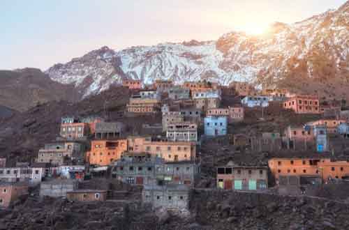 Imlil City in Atlas Mountains of Morocco