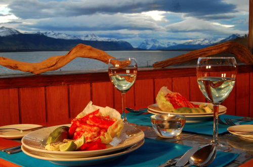 Weskar Lodge Puerto Natales food and view Patagonia Chile